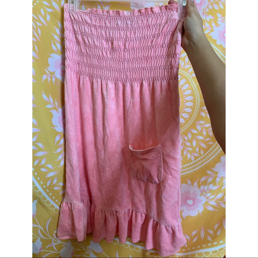 Juicy couture terry strapless pink swim cover up